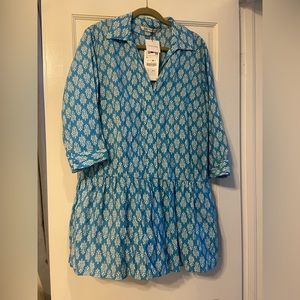 Zara cotton drop waist shirt dress. NEW WITH TAGS
